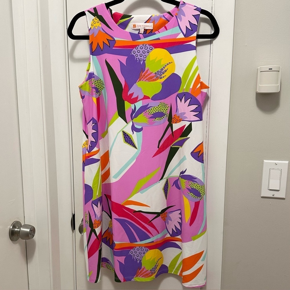Jude Connally Libby Sleeveless Mini Tank Dress Tropical Bright M pink purple